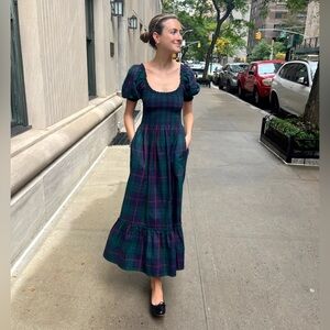 NWT NIB Hill House Home The Louisa Nap Dress in Midnight Tartan Size S